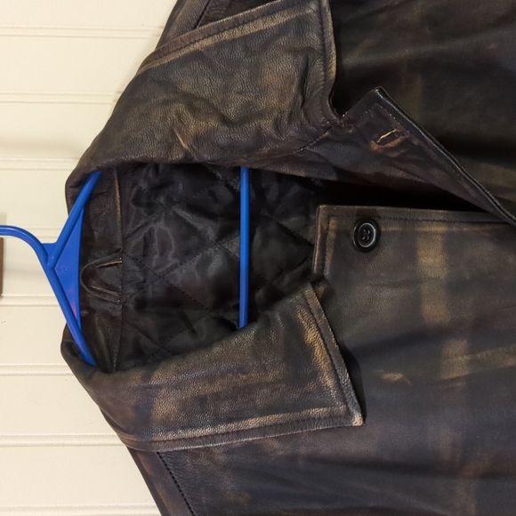 Distressed Brown Real Cowhide Leather Jacket - Picture 2 of 7